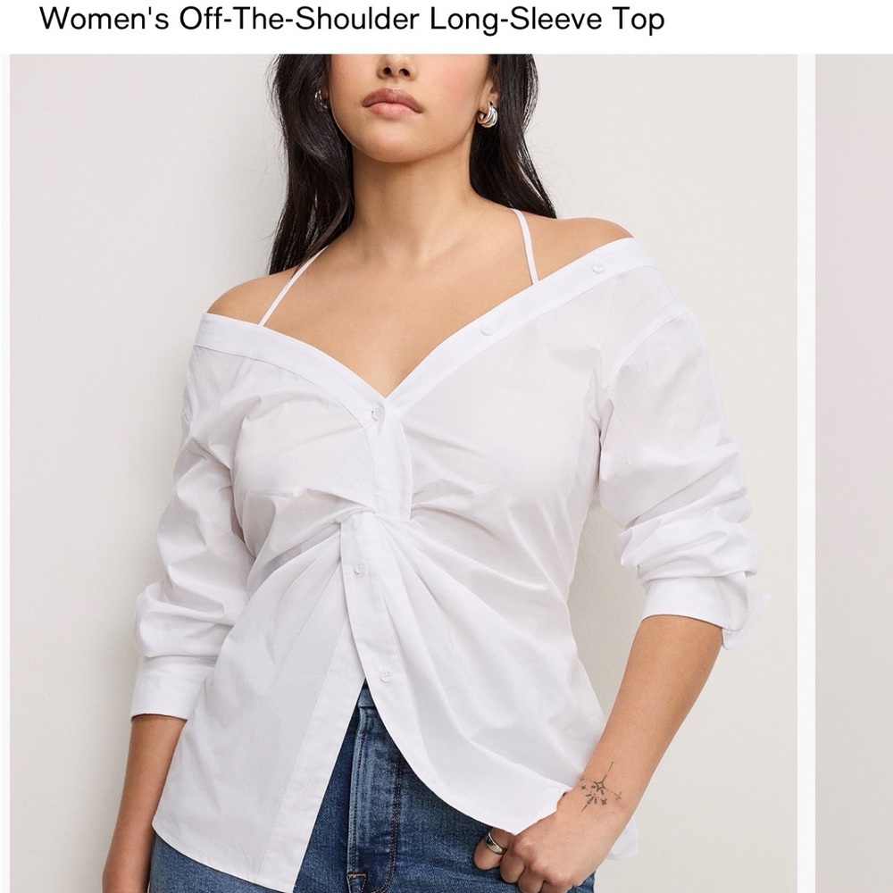Good American White Off-Shoulder Blouse - Picture 5 of 11